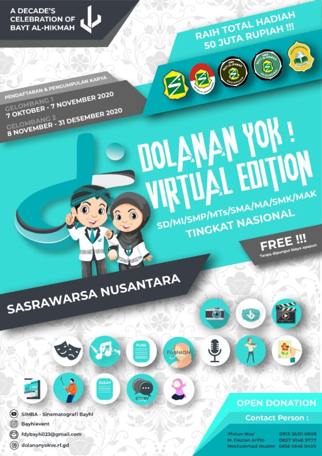 
					Bentuk Karakter Produktif saat Pandemi, Ponpes Bayt Al Hikmah Gelar ‘Festifal Dolanan Yok! Virtual’