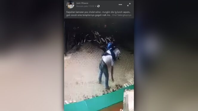 
					Pria Ber-Moge Curi Sepatu di Masjid Terekam CCTV