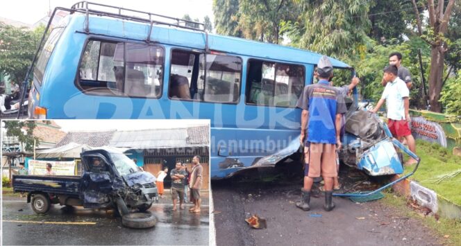 
					Gagal Salip Becak, MPU Hantam Pikap, 2 Luka-luka