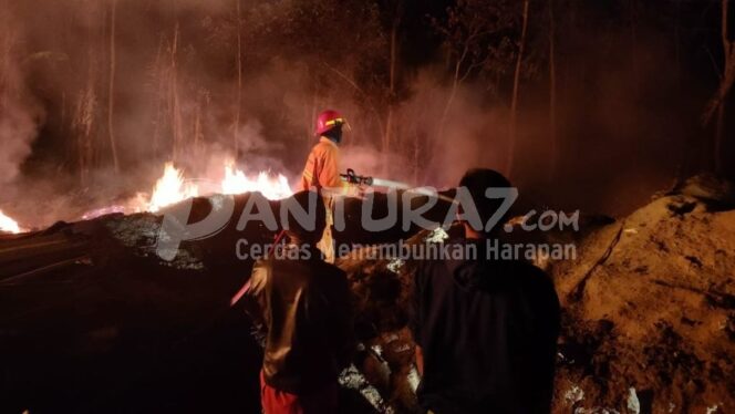 
					Akibat Puntung Rokok, Gudang Kayu Sengon di Tiris Terbakar