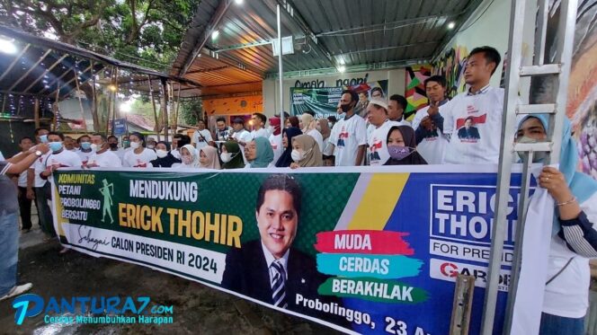 
					Komunitas Petani Probolinggo Bersatu Deklarasi Erick Thohir Capres 2024