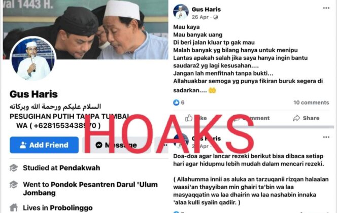 
					Beredar Akun FB Gus Haris Tawarkan Pesugihan, ini Faktanya