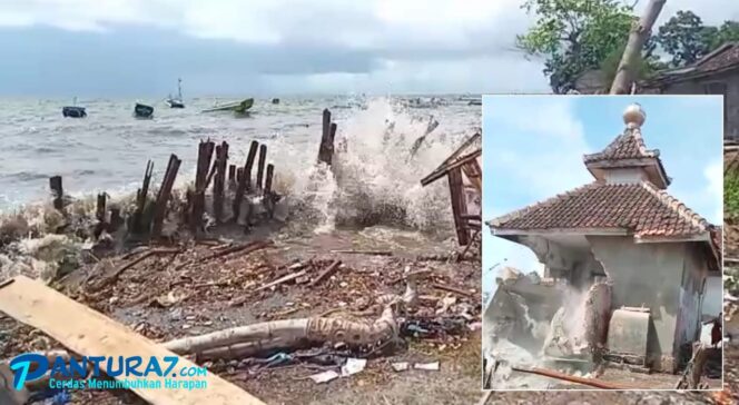 
					RUSAK: Kondisi musala rusak parah akibat terjangan banjir rob di bibir pantai, (Foto: Moh. Rois).