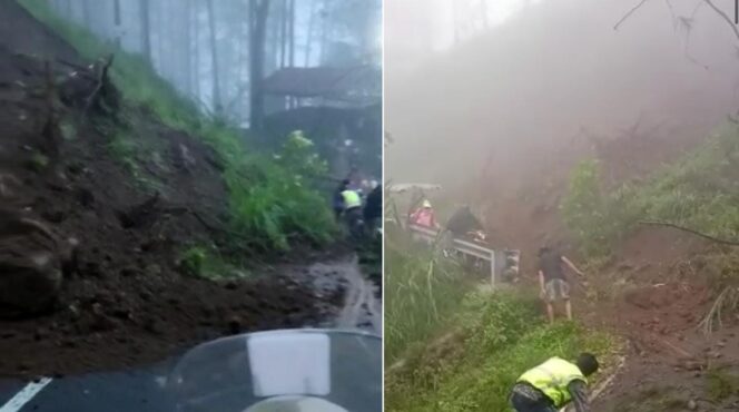 
					LONGSOR: Foto tangkapan layar tanah longsor yang terjadi di wilayah Kecamatan Tutur.