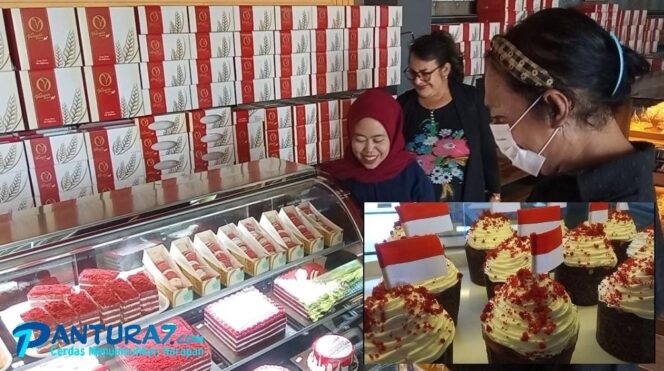 
					LARIS: Salah satu toko yang menyediakan kue merah putih laris manis diserbu pembeli. (foto: Mioh. Rois)