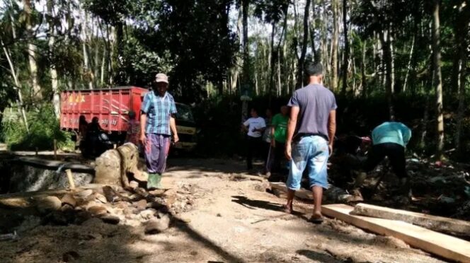 
					Enggan Ngemis ke Pemerintah Warga Krucil Swadaya Perbaiki Jembatan