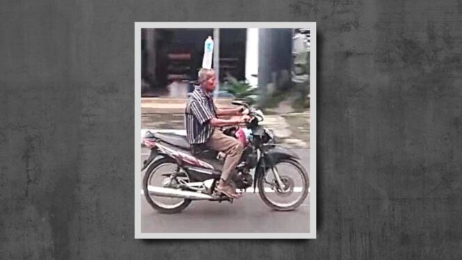 
					Tangkapan layar video aktraksi berbahaya yang dilakukan kakek pengendara motor di Pasuruan.