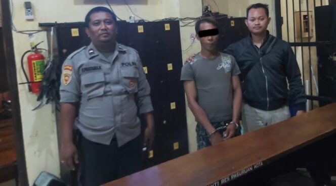 
					BEJAT: JM (49) diringkus aparat Polsek Lekok pasca merudapaksa adik iparnya. (foto: Moh. Rois)