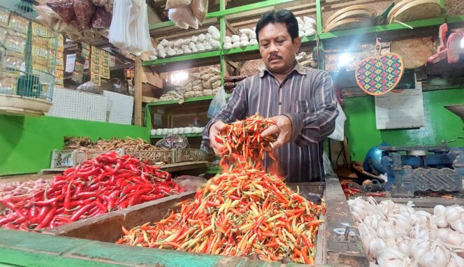 
					MAHAL: Pedagang cabai di Pasar Baru Kota Probolinggo, sedang menunggu pembeli. (foto: Hafiz Rozani).