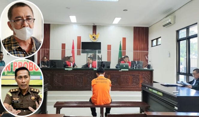 
					PIKIR-PIKIR: Vonis yang diterima pembakar kawasan Bromo, Andrie Wibowo Eka Wardhana, lebih ringan dari tuntutan. Hal itu membuat kuasa hukum maupun JPU pikir-pikir sebelum mengajukan banding. (Foto: Ali Ya'lu).