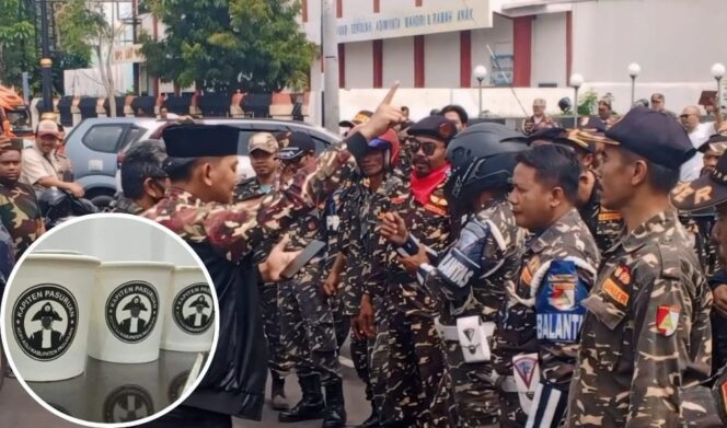 
					Wajah Gus Irsyad Dicoreti, Banser Luruk Pj Bupati Pasuruan. (foto: Moh. Rois)