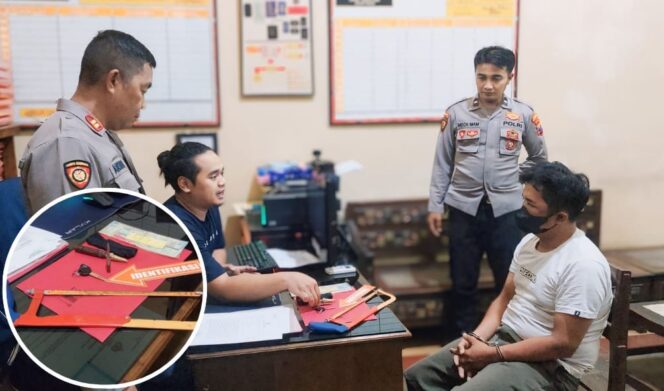 
					TERTANGKAP: Pelaku curanmor di Pantai Tugu Dringu saat diinterogasi polisi di Mapolsek Dringu. (foto: Hafiz Rozani).