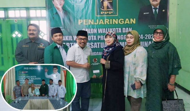 
					AMBIL FORMULIR: Eks Wali Kota Probolinggo, Rukmini, saat mengambil formulir pendaftaran di PPP dan PKB. (foto: Hafiz Rozani).