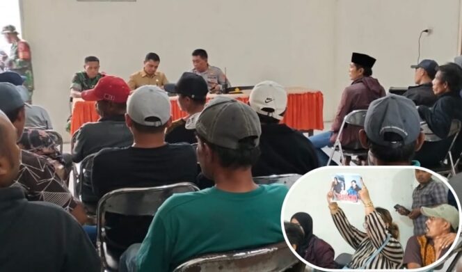 
					PROTES: Foto berdua kades dengan wanita non istri, membuat warga Desa Grobogan, Kecamatan Kedungjajang, Kabupaten Lumajang, melurug kantor kecamatan setempat. (foto: Asmadi).