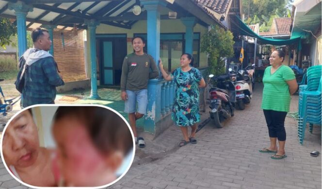 
					VIRAL: Lokasi penganiayaan balita di Desa Kalisalam  Kecamatan Dringu, Kabupaten Probolinggo. Insert: Korban digendong keluarganya. (foto: Hafiz Rozani).