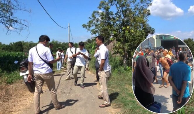 
					CURANMOR: Aparat kepolisian melakukan penyelidikan di TKP curanmor Desa Mulyorejo, Kec. Kraton, Kab. Pasuruan. Insert: Pelaku digelandang usai jadi bulan-bulanan warga. (foto: Moh. Rois).