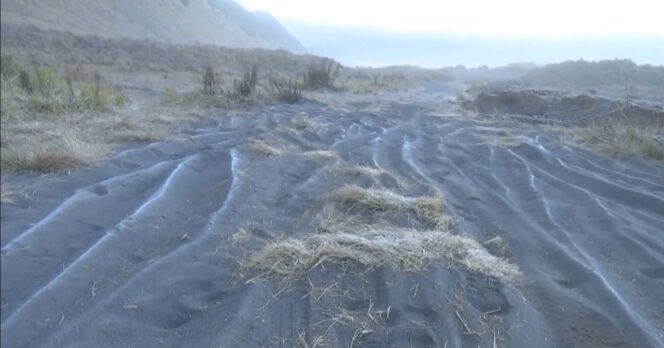 
					LANGKA: Fenomena langka berupa Embun Upas terjadi di kawasan wisata Bromo sejak beberapa hari terakhir. (foto: Hafiz Rozani).