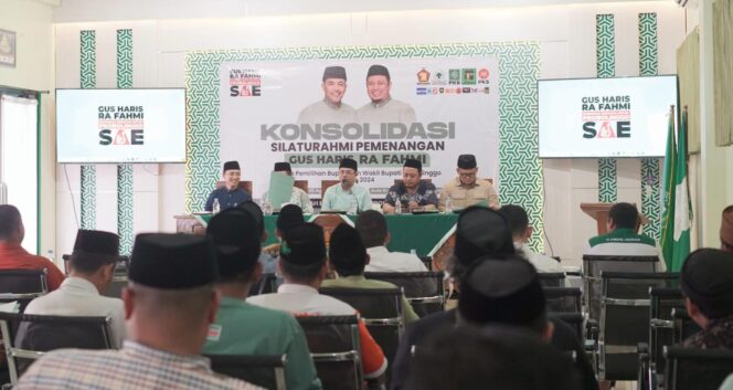 
					KONSOLIDASI: Partai pengusung dan pendukungnya Gus Haris - Ra Fahmi menggelar konsolidasi dan membentuk tim pemenangan. (foto: Ali Ya'lu).