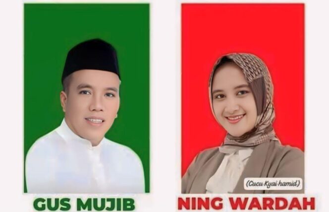 
					BERPASANGAN: Fliyer berisi foto Gus dan Ning Wardah sebagai Bacabup dan Bacawabup Pasuruan 2024. (foto: Istimewa).