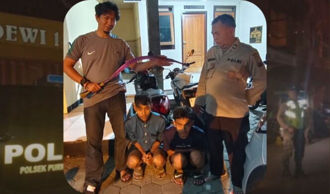 
					MERESAHKAN: Dua Gangster yang terlibat penganiaayaan diringkus aparat kepolisian. (foto: Moh. Rois).