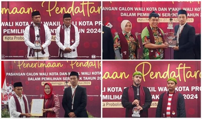 
					EMPAT PASLON: Pilkada Kota Probolinggo bakal diikuti 4 paslon. Masing-masing (searah jarum jam) Aminuddin - Ina Bukhari, Fernanda Zulkarnain - Abdullah Zabut, Hadi Zainal Abidin - Zainal Arifin dan Sri Setyo Pertiwi - Moh. Rachman. (foto: Hafiz Rozani).
