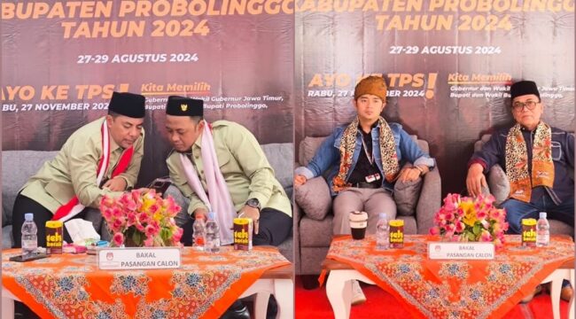 HEAD TO HEAD: Gus Haris - Ra Fahmi bakal duel dengan Zulmi - Rasit dalam Pilkada Serentak 2024 di Kabupaten Probolinggo. (foto: Ali Ya'lu).
