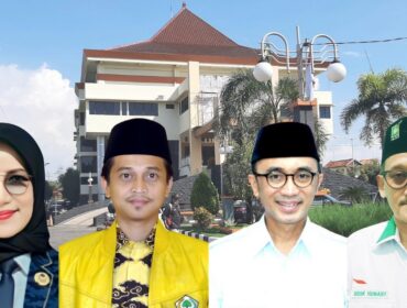 PIMPNAN: Pimpinan DPRD Kabupaten Probolinggo, (arah jarum jam) Sumarni Rasit, Oka Mahendra Jati Kusuma, Muhammad Zubaidi dan Didik Humaidi. (Grafis : Ifen MH).