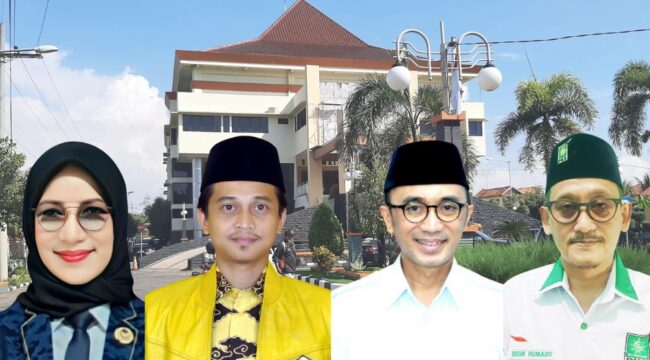 PIMPNAN: Pimpinan DPRD Kabupaten Probolinggo, (arah jarum jam) Sumarni Rasit, Oka Mahendra Jati Kusuma, Muhammad Zubaidi dan Didik Humaidi. (Grafis : Ifen MH).