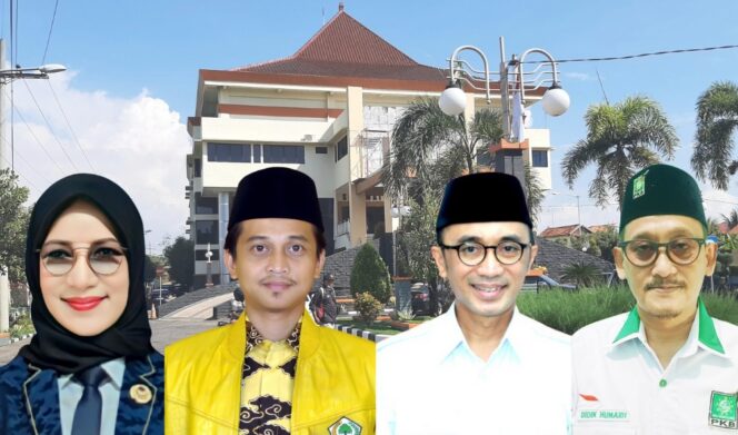 
					PIMPNAN: Pimpinan DPRD Kabupaten Probolinggo, (arah jarum jam) Sumarni Rasit, Oka Mahendra Jati Kusuma, Muhammad Zubaidi dan Didik Humaidi. (Grafis : Ifen MH).