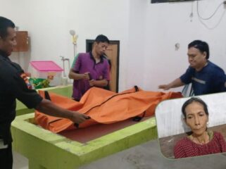 TEWAS: Jasad korban saat berada di kamar mayat dr. RSUD Moh. Saleh. Insert: Pelaku penganiyaan yang berujung kematian, Supiani. (foto: Hafiz Rozani).