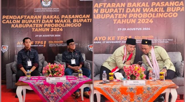 Pasangan Calon Bupati Probolinggo, nomor urut 1 Zulmi Rasit dan nomor urut 2 Gus Haris - Ra Fahmi. (foto: dok)