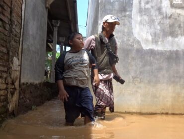 Banjir di Kecamatan Winongan, Kabupaten Probolinggo. 