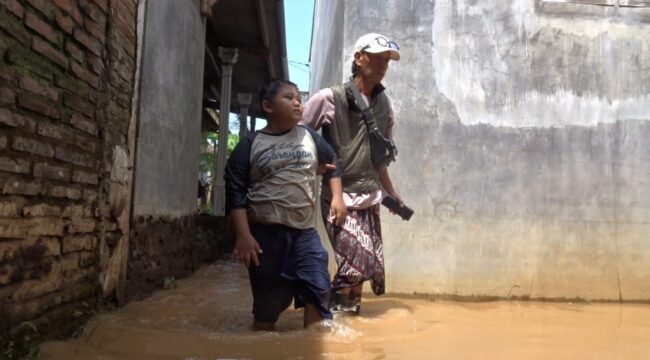 Banjir di Kecamatan Winongan, Kabupaten Probolinggo. 