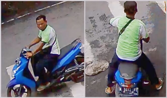 
					Tangkapan layar rekaman CCTV usai maling tas dalam mobil beraksi di Kota Pasuruan.