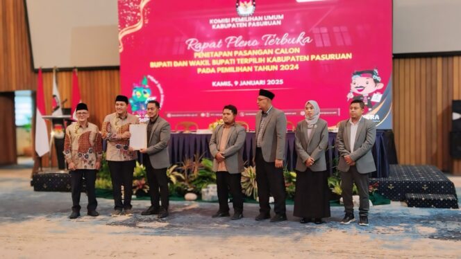 
					Penetapan Rusdi Sutejo dan Shobih Asrori sebagai Bupati dan Wakil Bupati Pasuruan terpilih periode 2024-2029.