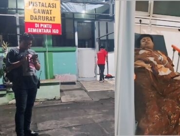 DIRAWAT: Pelajar korban begal dirawat di IGD RSUD dr. Moh Saleh Kota Probolinggo. Insert: Korban saat mendapat perawatan. (foto: Hafiz Rozani).