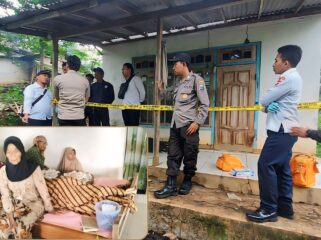 MENINGGAL: Rumah korban pasca disatroni perampok. Insert: Jasad korban di dalam rumah duka. (foto: Hafiz Rozani).