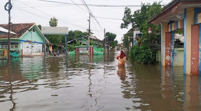 Banjir di Kecamatan Rejoso, Kabupaten Pasuruan belum juga surut. 