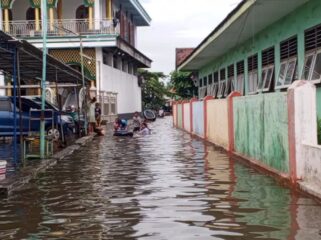 Kondisi banjir di Desa Rejoso Lor. 