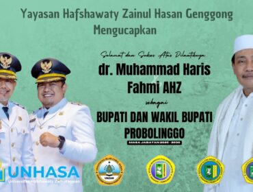 SINERGI: Gus Haris - Ra Fahmi usai dilantik sebagai Bupati - Wakil Bupati Probolinggo dan Ketua Yayasan Hafshawaty Zainul Hasan Genggong, KH. Moh. Hasan Mutawakkil Allallah, SH, MM. (foto: istimewa).